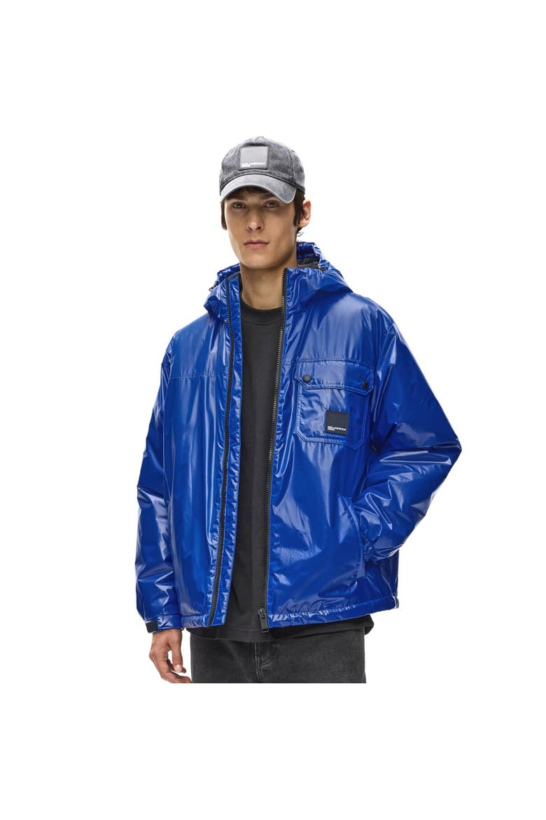 Men's Utility Shiny Jacket, Main, color, Karl Lagerfeld Jeans Blue