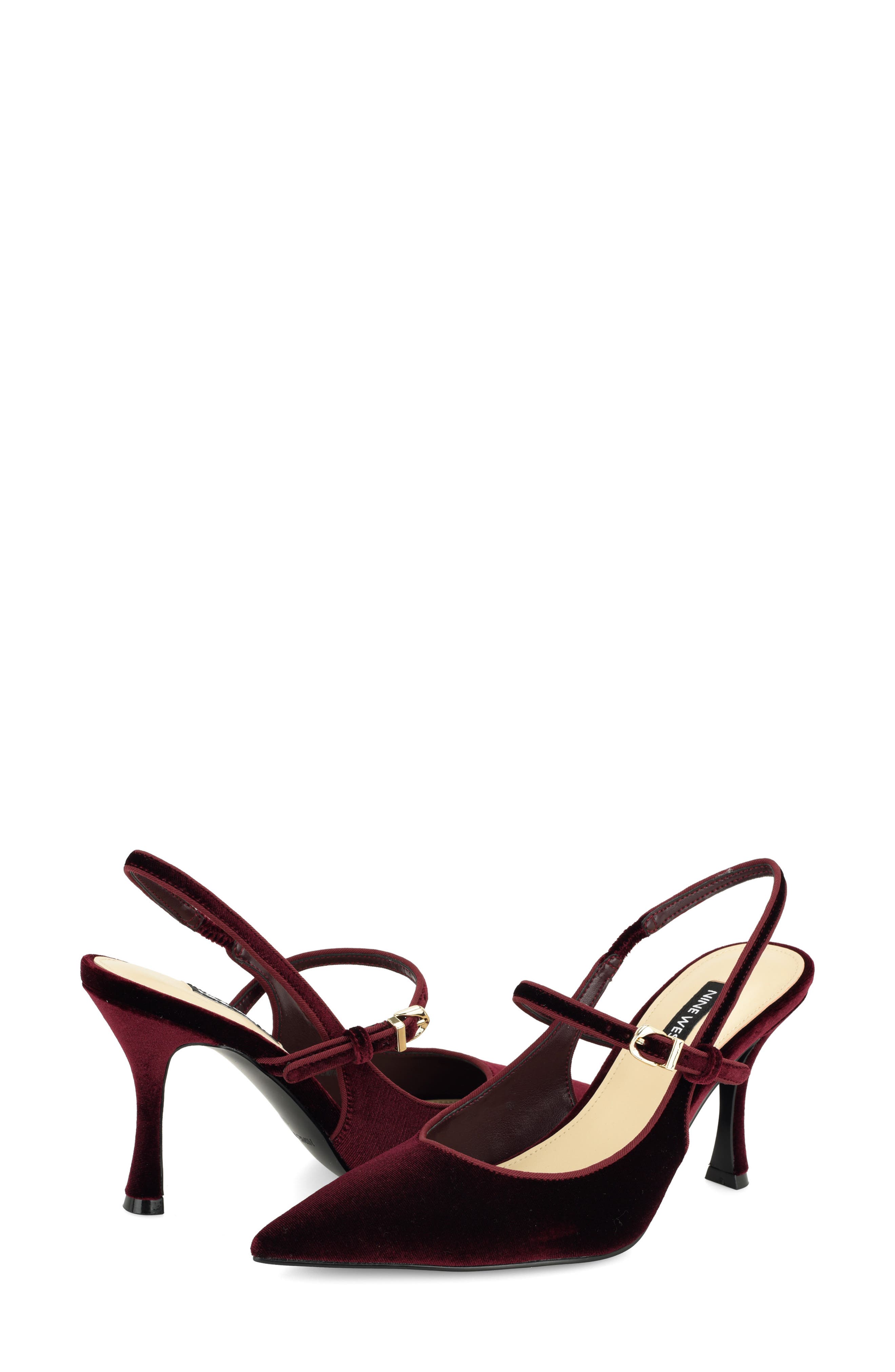 Amelap Pointed Toe Slingback Pump, Alternate, color, DARK RED