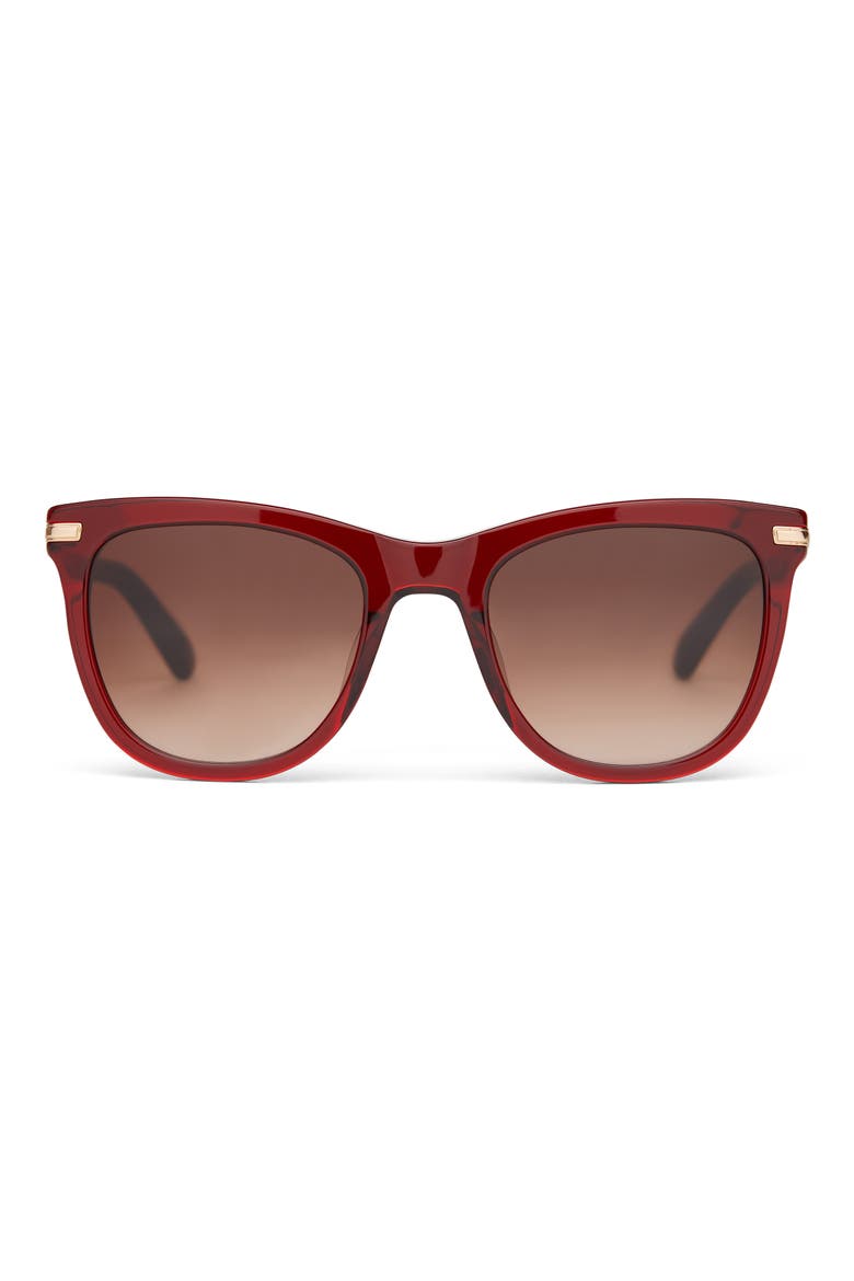 Victoria 53mm Square Sunglasses, Main, color, ROSEWOOD CRYSTAL/ SHINY GOLD