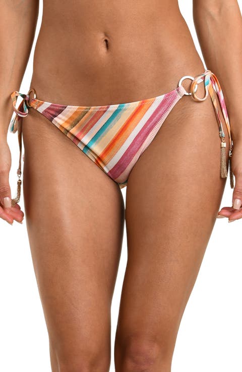 Britt Watercolor Ring Side Tie Bikini Bottoms