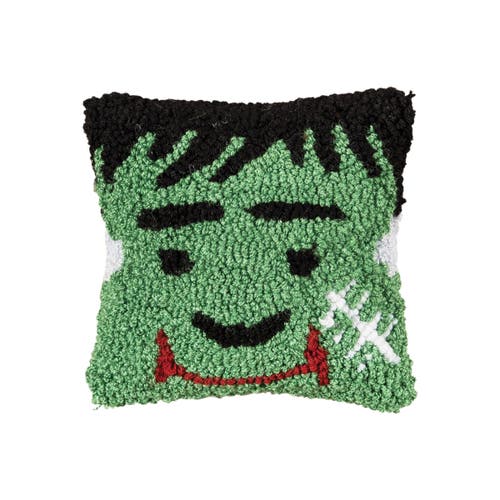 C & F Home C&f Home Frankenstein Monster Hooked Petite Halloween Accent Pillow 8" X 8" In Green