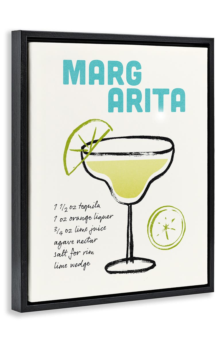 Stupell Industries Margarita Drink Recipe Framed Canvas Wall Art, Alternate, color, Multi-Color