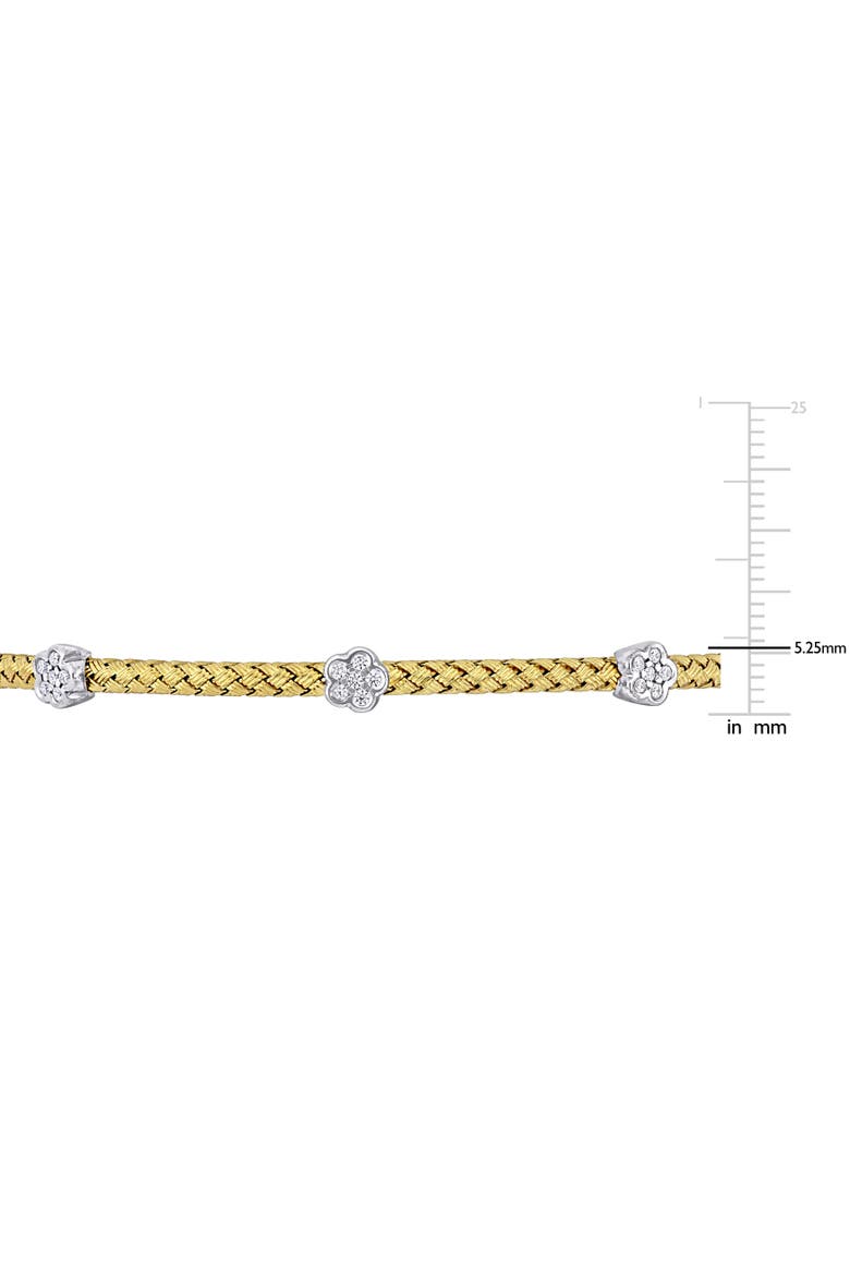 1/2 CTW Cubic Zirconia Station Bangle Bracelet, Alternate, color, Yellow-Plated