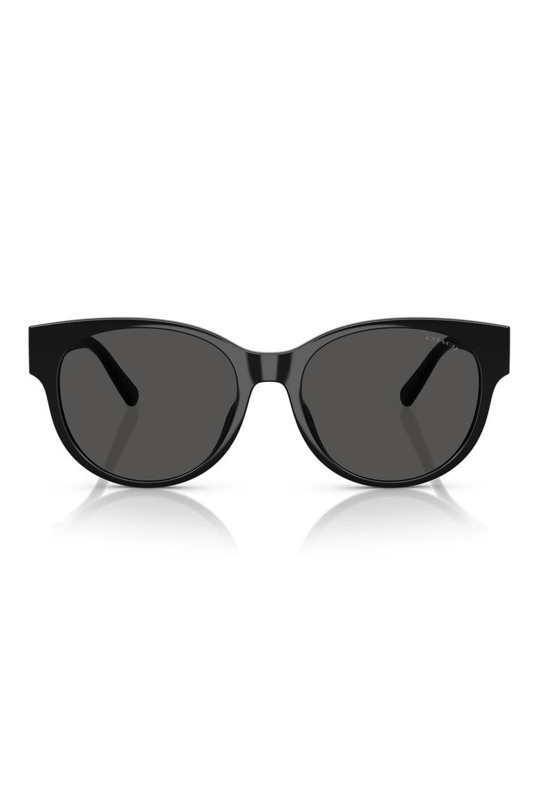 56mm Gradient Round Sunglasses, Main, color, BLACK / GREY SOLID