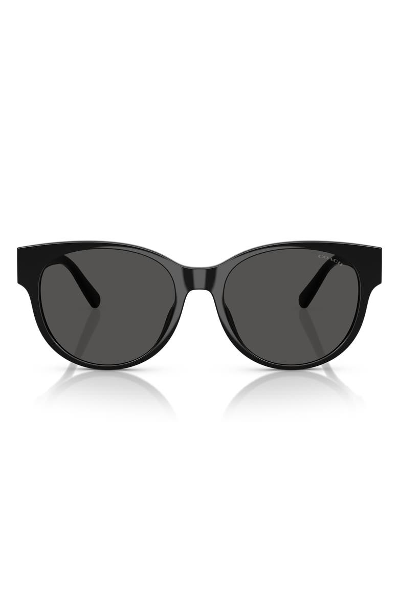 COACH 56mm Gradient Round Sunglasses, Main, color, Black / Grey Solid