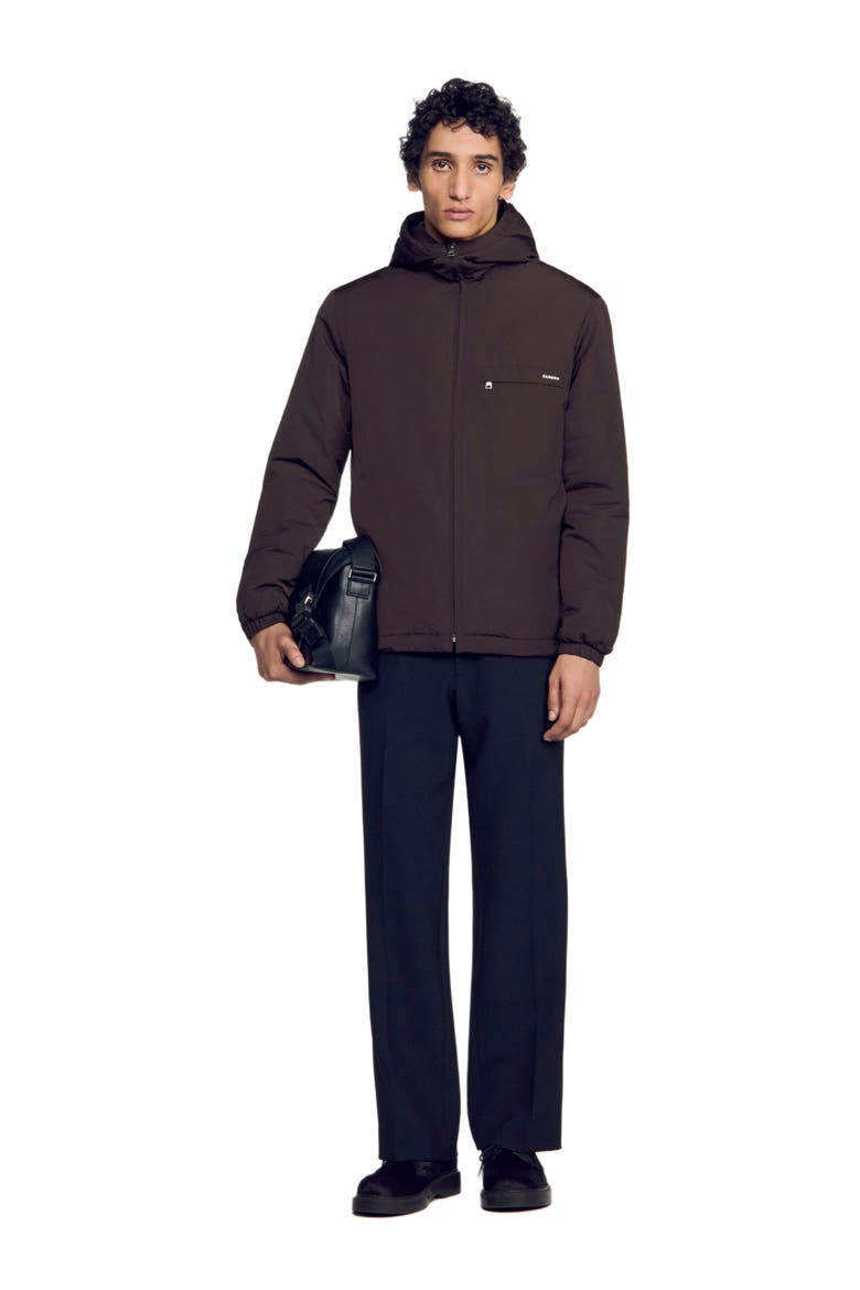Hooded zip-up jacket, Alternate, color, Taupe / kaki