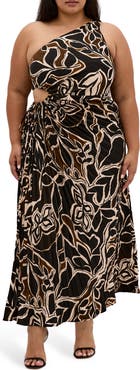 City Chic Alice One-Shoulder Maxi Dress