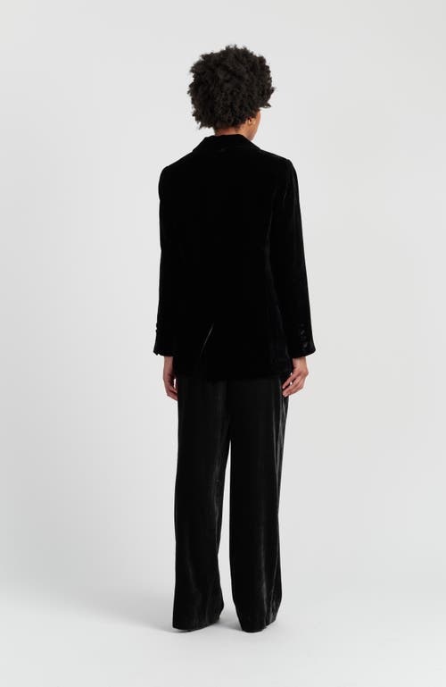 Chinti & Parker Viscose Velvet Jacket In Black