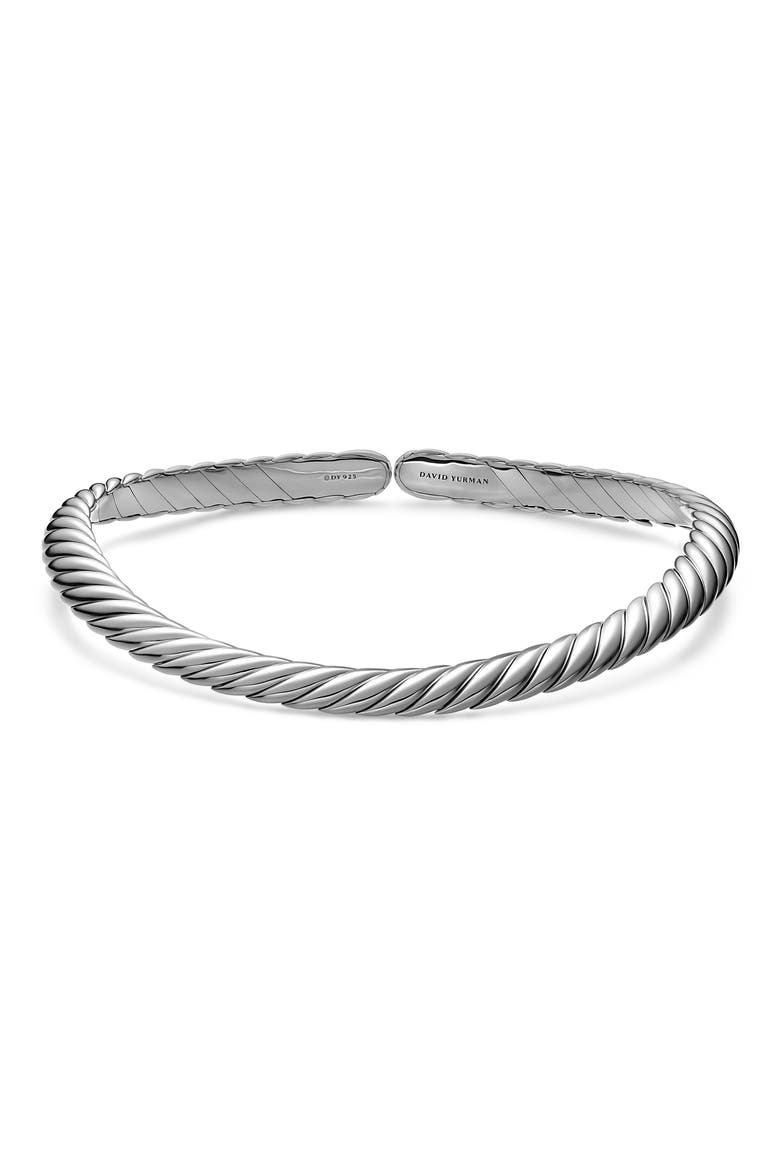 Sculpted Cable Flex Necklace in Sterling Silver, 11mm, Main, color, SILVER