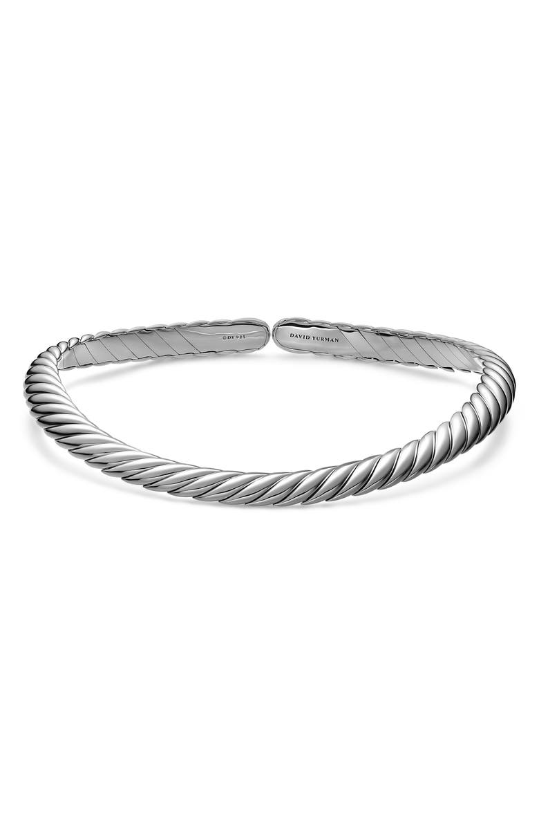 David Yurman Sculpted Cable Flex Necklace in Sterling Silver, 11mm, Main, color, Silver