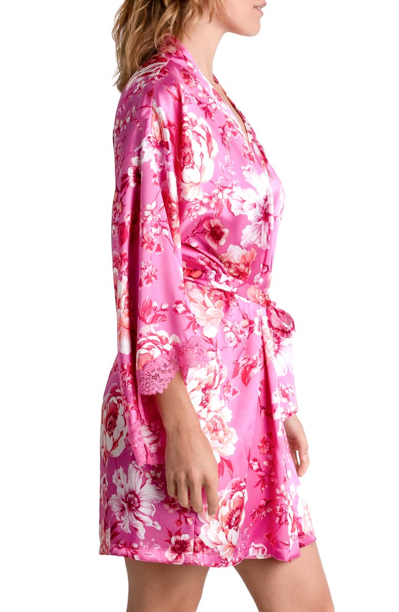 In Bloom by Jonquil My Valentine Floral Satin Wrap Robe, Alternate, color, 