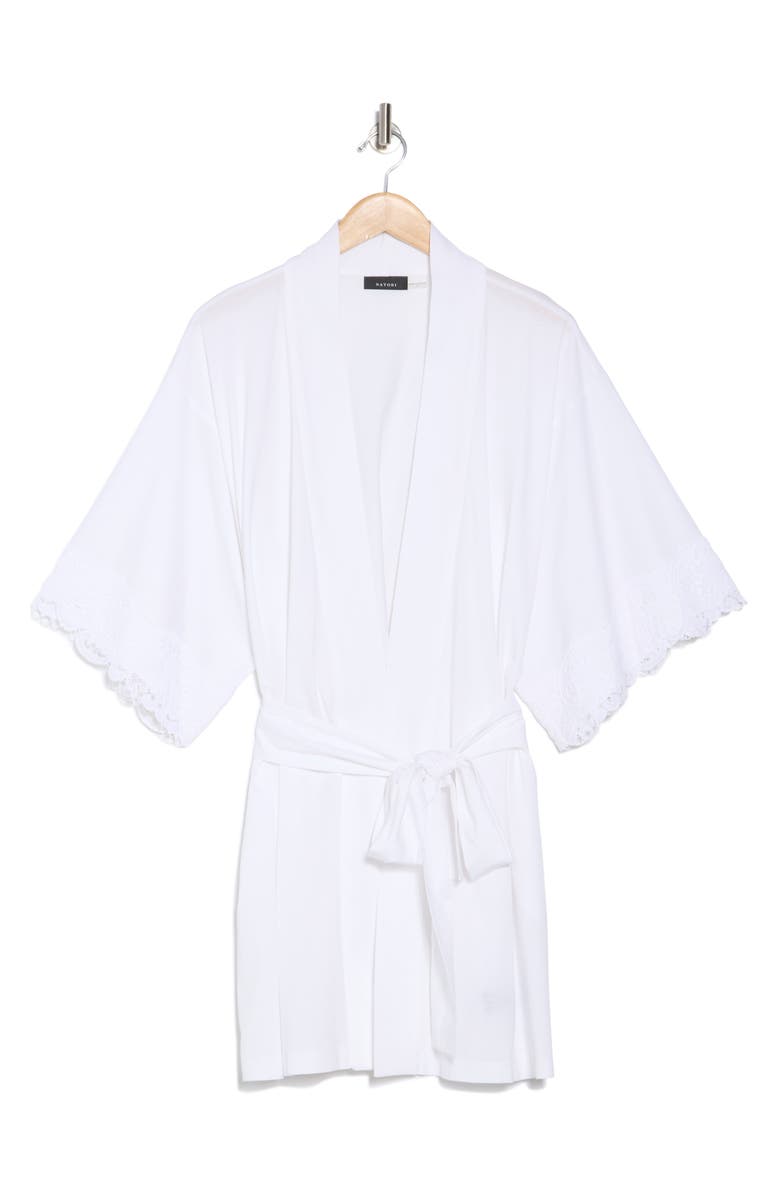 Natori Lace Trim Robe, Alternate, color, 