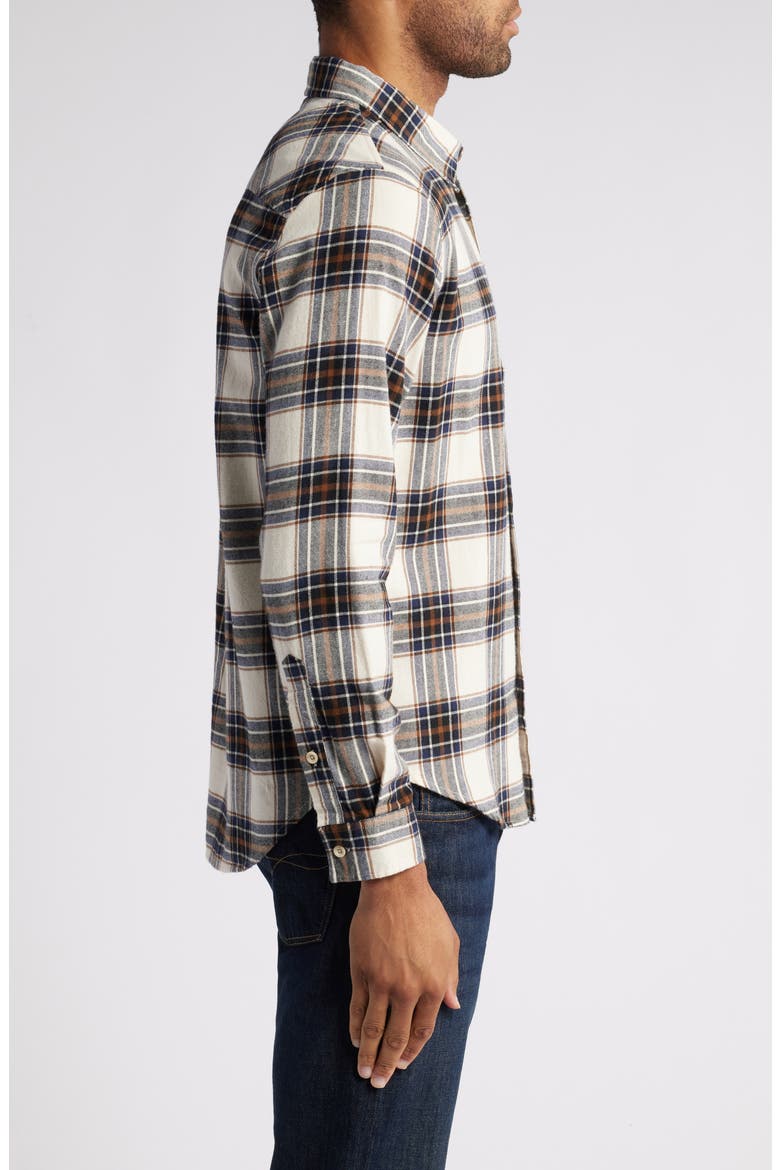 Aiden Plaid Flannel Button-Up Shirt, Alternate, color, FINE PLAID CREAM MULTI