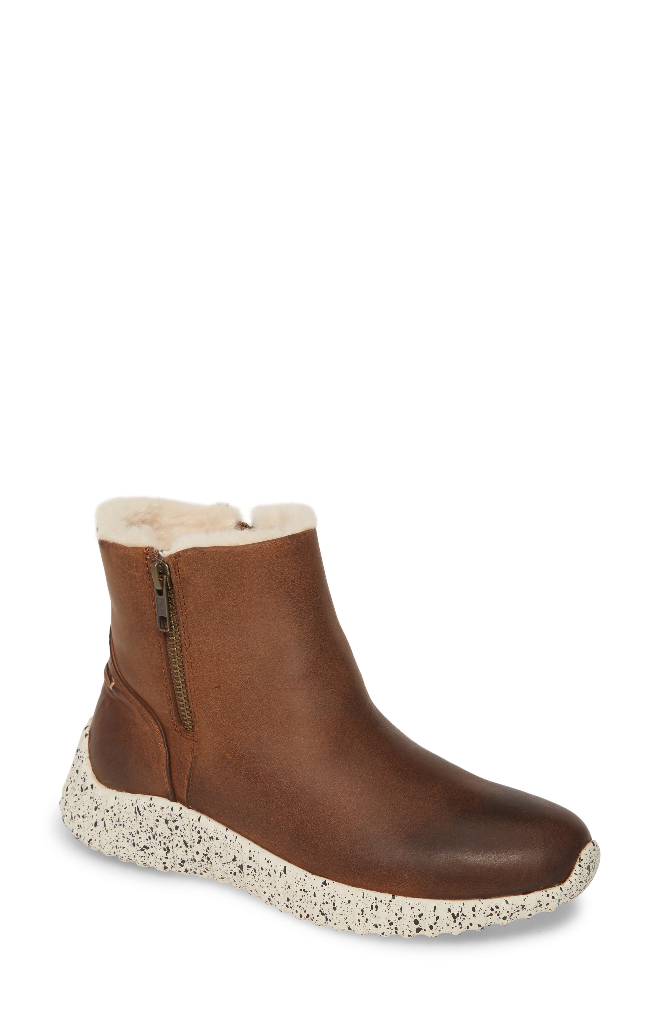 Johnston & Murphy Kimberly Waterproof Genuine Shearling Lined Sneaker Bootie, Main, color, 