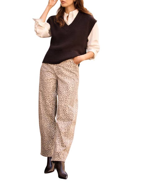 Leopard Print Tapered Jean