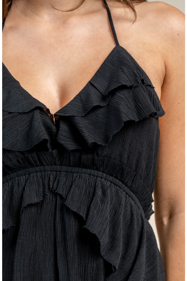 Gauze Short Dress, Alternate, color, BLACK