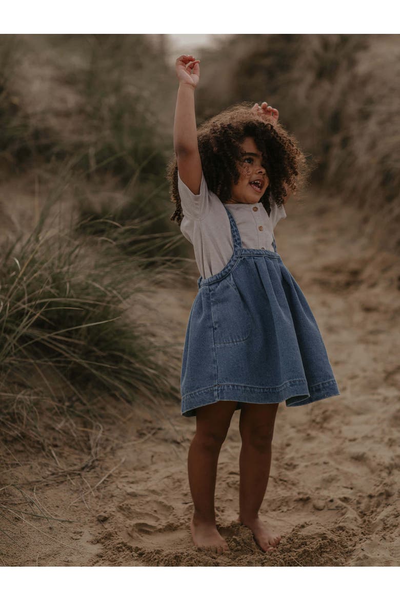 The Oversized Denim Pinafore Kids, Alternate, color, light denim