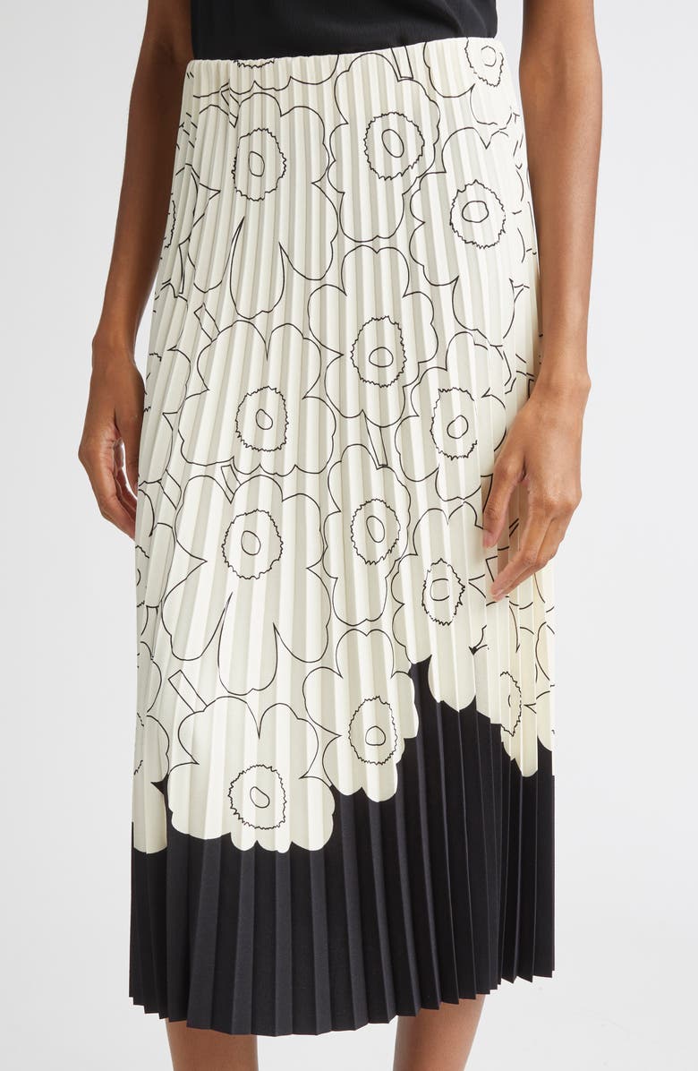 Marimekko Piiru Piirto Unikko Placement Midi Skirt, Alternate, color, Black, Off White
