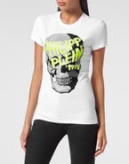PHILIPP PLEIN T-Shirt Round Neck Ss Skull Strass Women