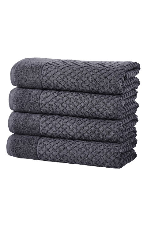 Diamond Waffle Texture 4-Pack Bath Towel Set