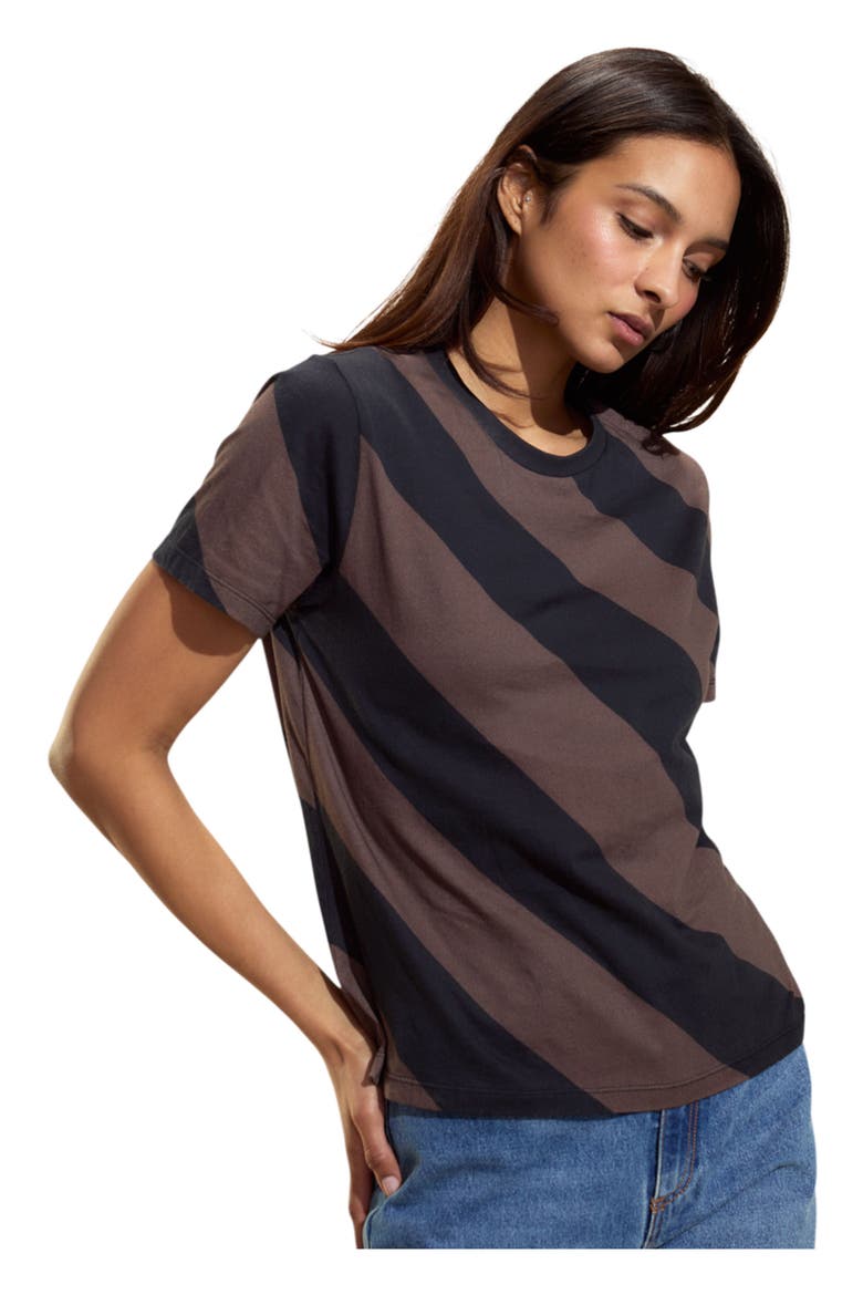 Diagonal Stripe Tee, Alternate, color, Black/Brown
