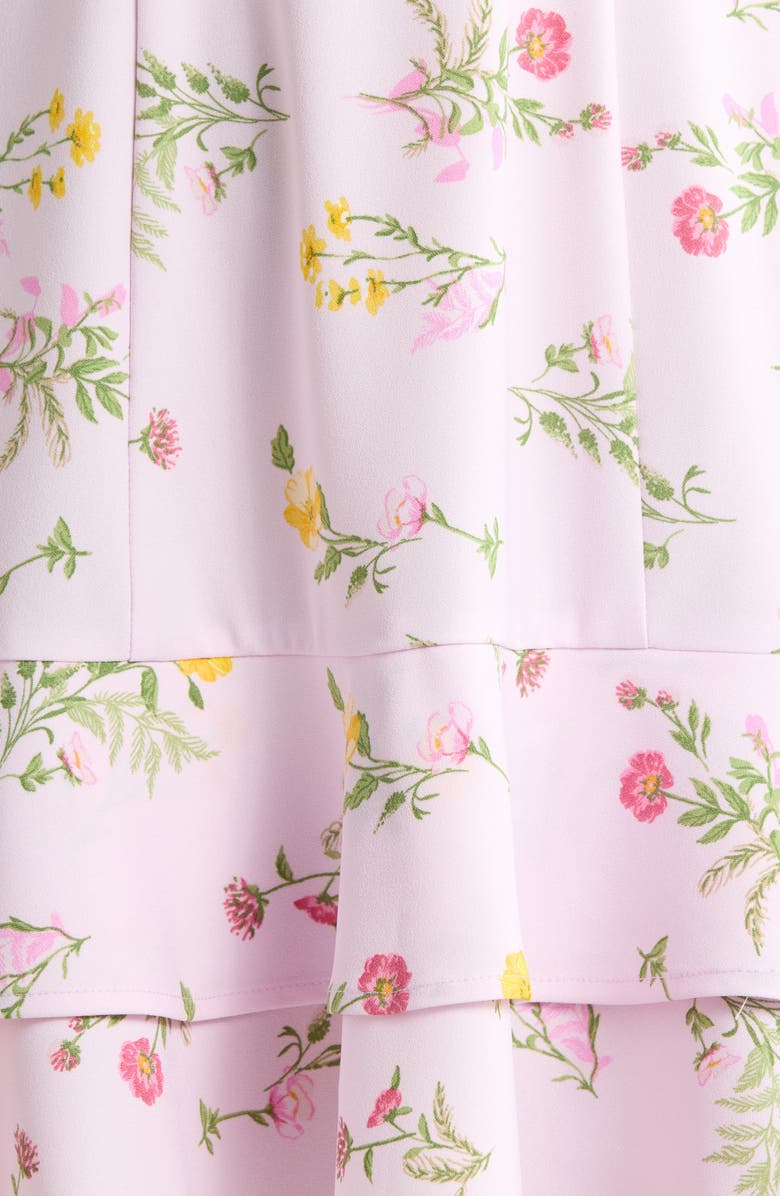 SUGARLIPS Margote Floral Print Ruffle Dress, Alternate, color, Blush-Pink