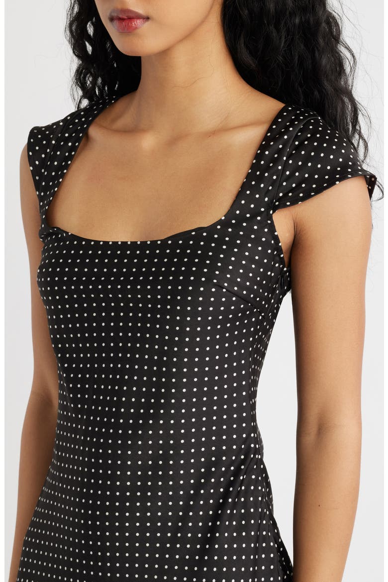 Lucienna Polka Dot Minidress, Alternate, color, WHITE / BLACK