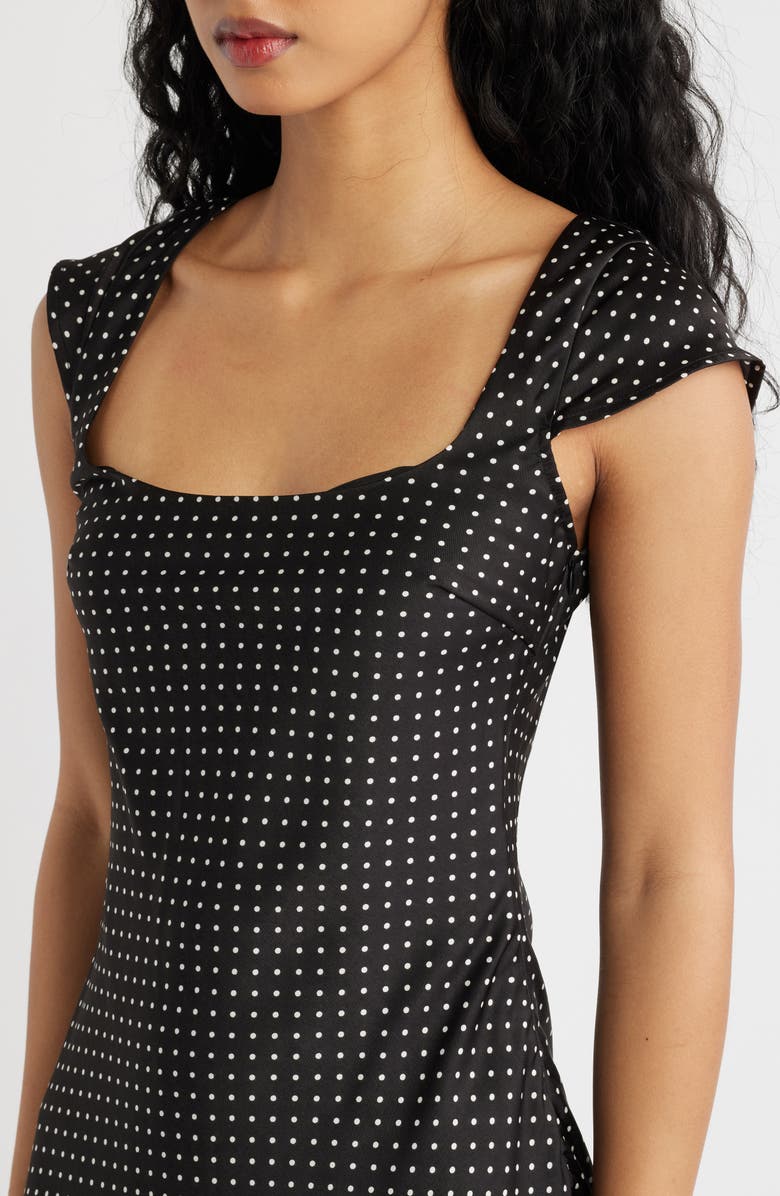 Princess Polly Lucienna Polka Dot Minidress, Alternate, color, White / Black