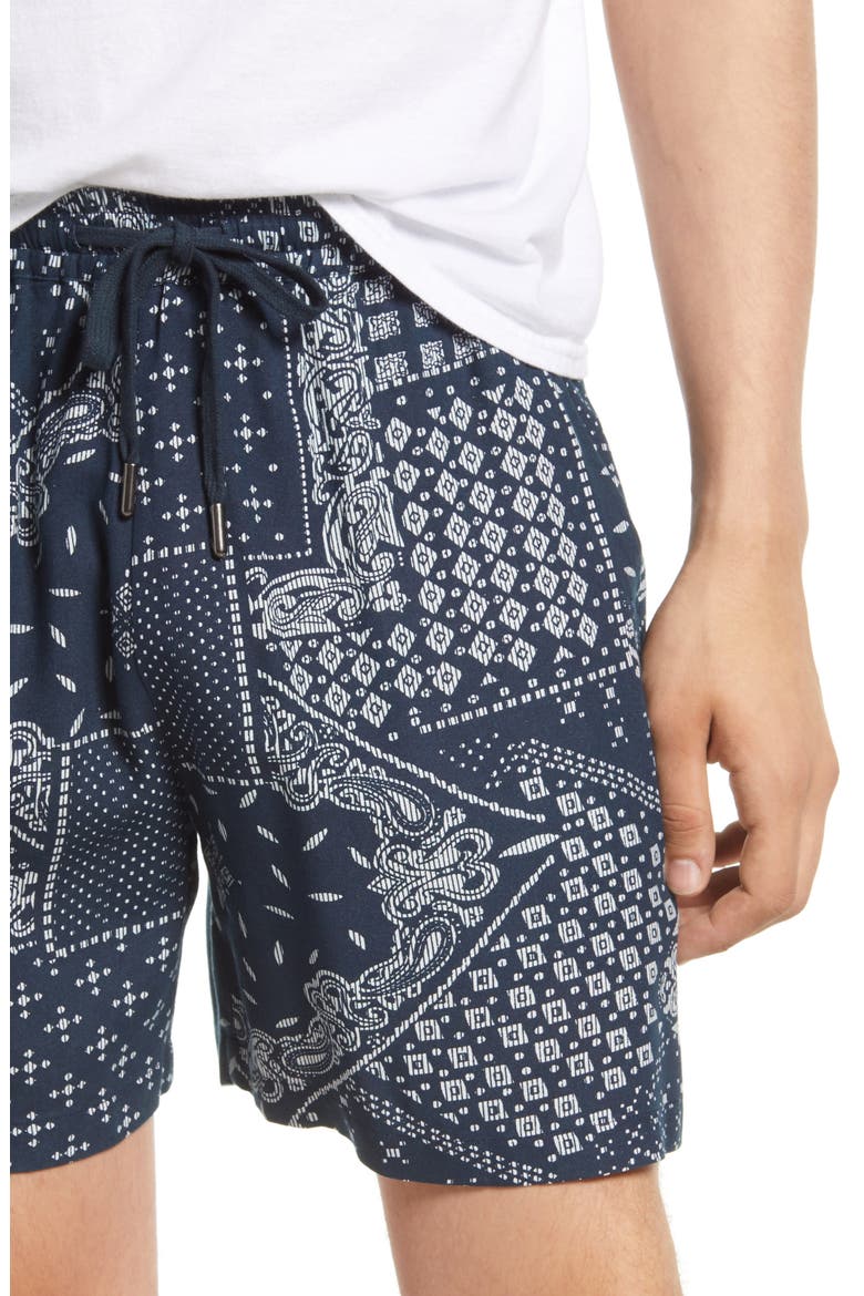 Men's Bandana Tile Shorts, Alternate, color, NAVY