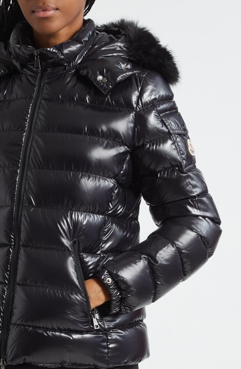 Moncler Badyf Down Jacket with Removable Hood & Removable Faux Fur Trim, Alternate, color, Black