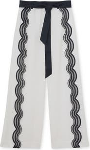 Reiss Farah Embroidered Linen Pants