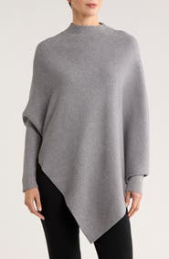 PATRIZIA LUCA Mock Neck Ribbed Asymmetric Sweater