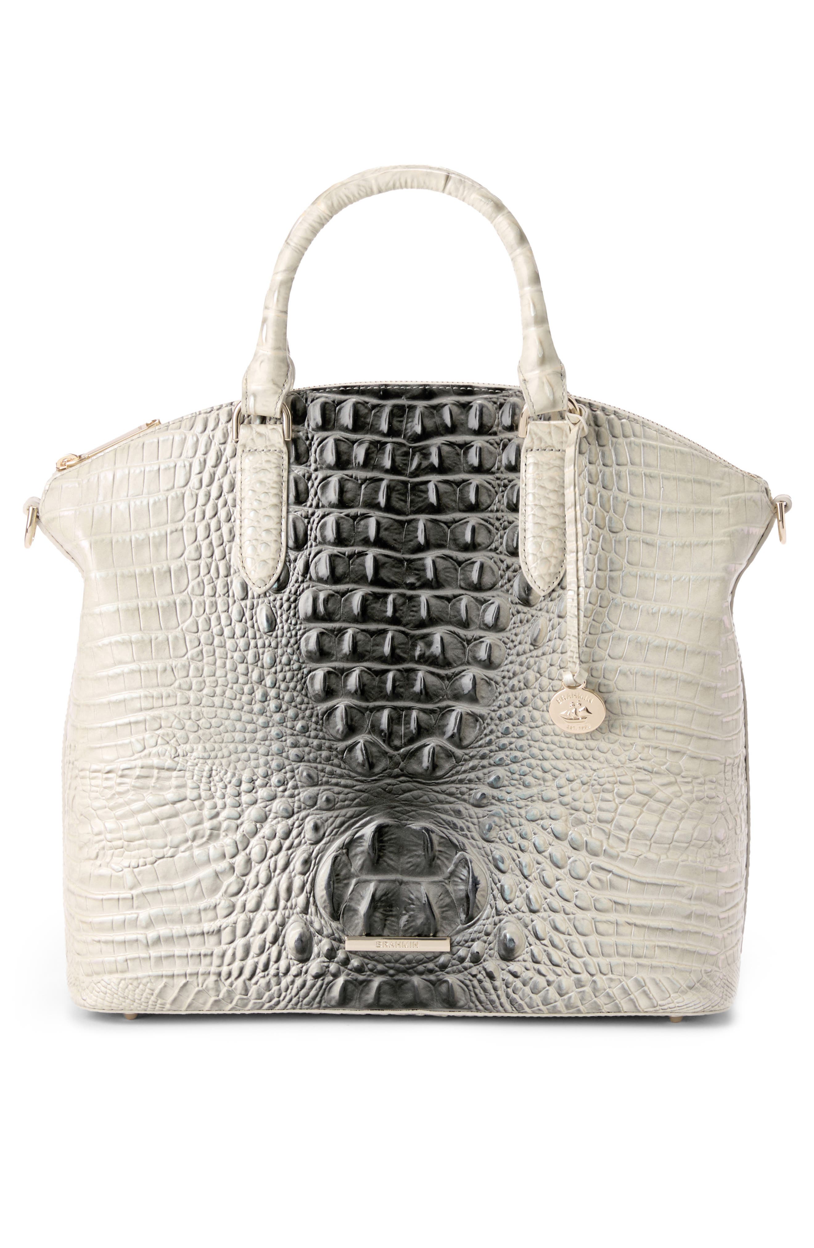 Brahmin Large Duxbury Croc Embossed Leather Satchel, Alternate, color, Everlasting Ombre Melbourne