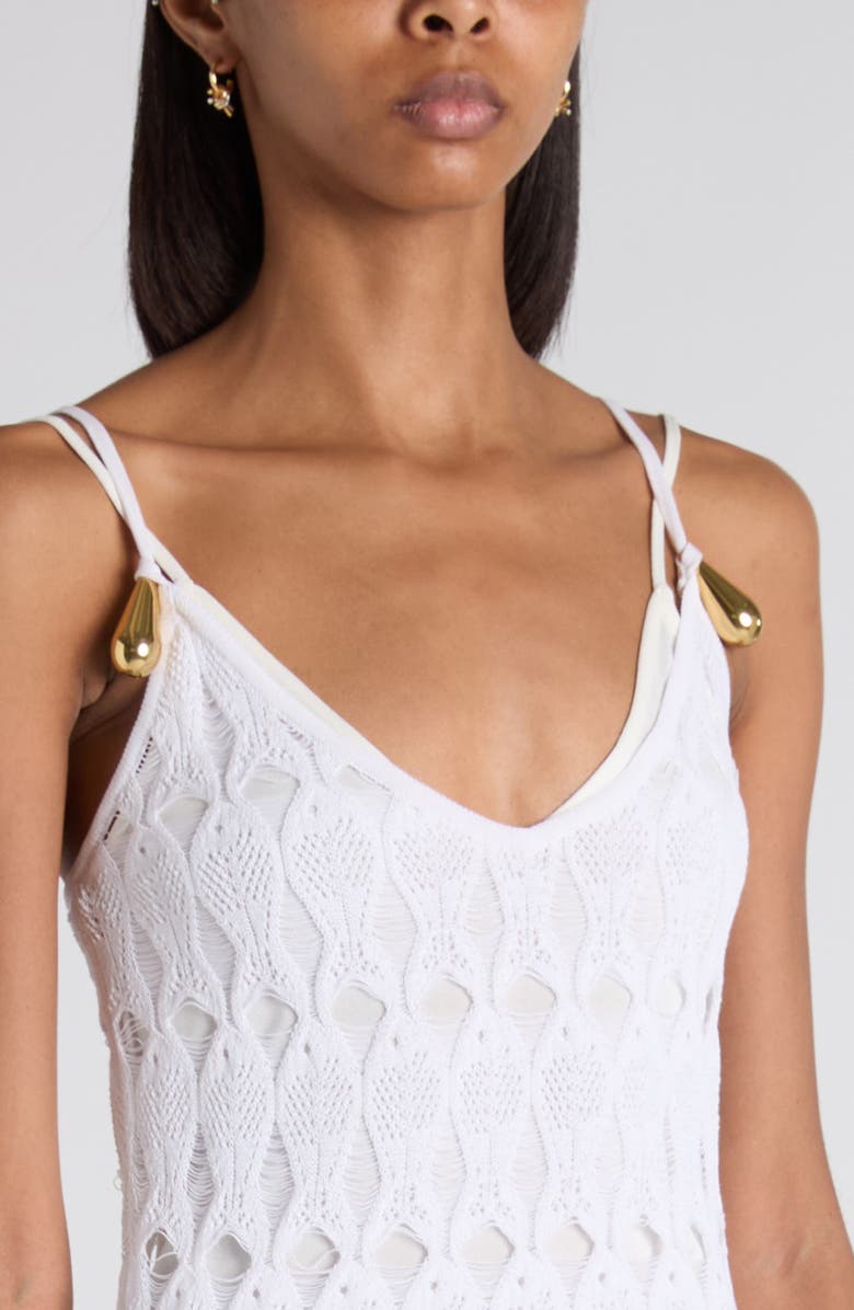 Bottega Veneta Cotton & Silk Fish Lace Slipdress, Alternate, color, 9071 Chalk