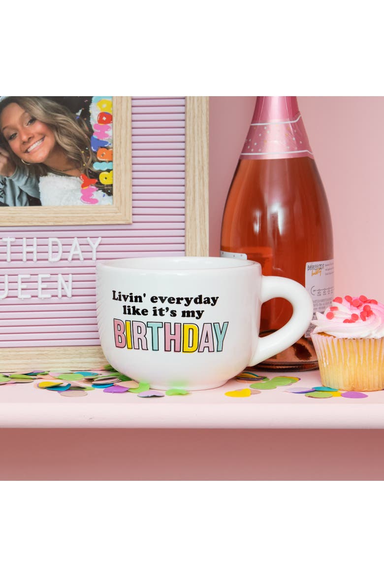 Like It's My Birthday Cappuccino Mug Ceramic White 24 oz, Alternate, color, White