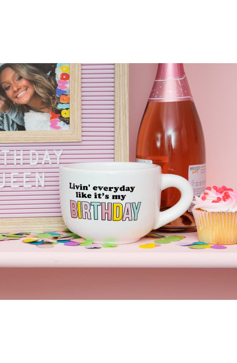 Totalee Gift Like It's My Birthday Cappuccino Mug Ceramic White 24 oz, Alternate, color, White