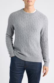 Nordstrom Cable Knit Cashmere Crewneck Sweater
