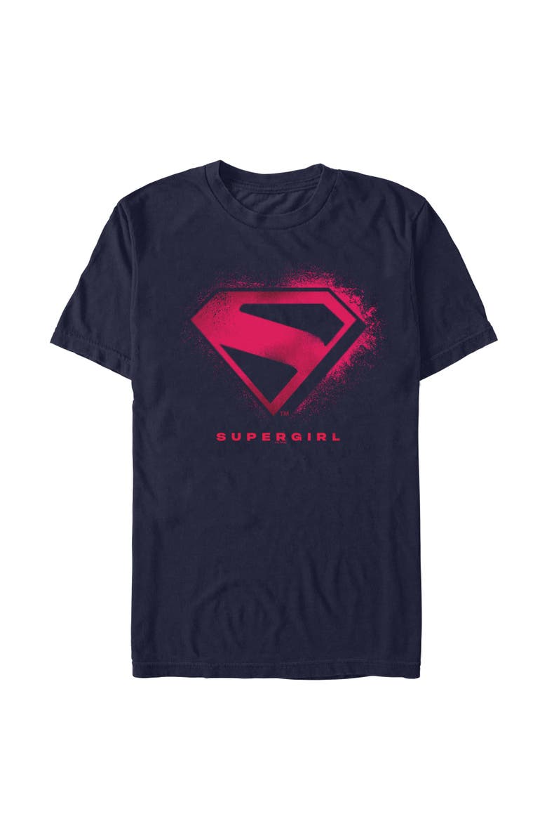 Supergirl Men's Supergirl Classic Logo Ink Graphic T-Shirt, Main, color, Navy Blue