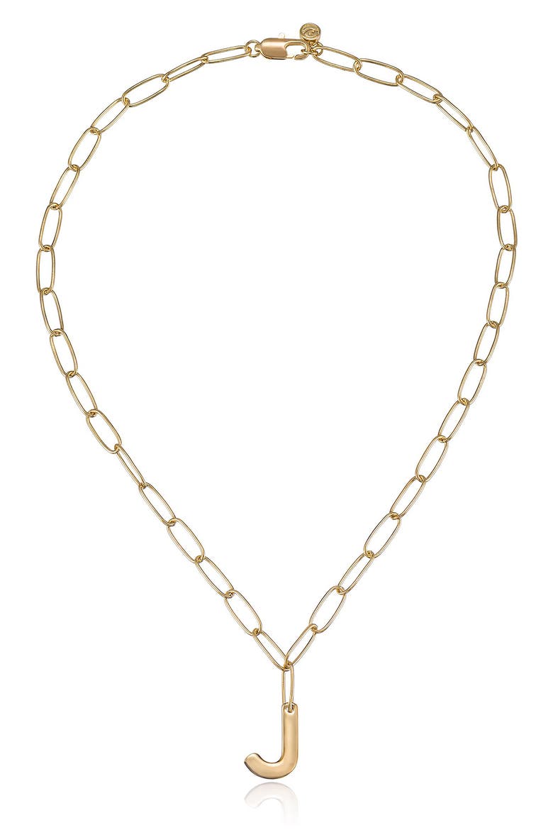 Initial Pendant Necklace, Main, color, GOLD - J