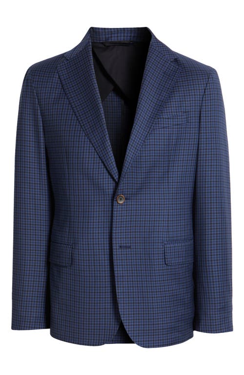Zanella Eric Check Wool Sport Coat In Dark Blue
