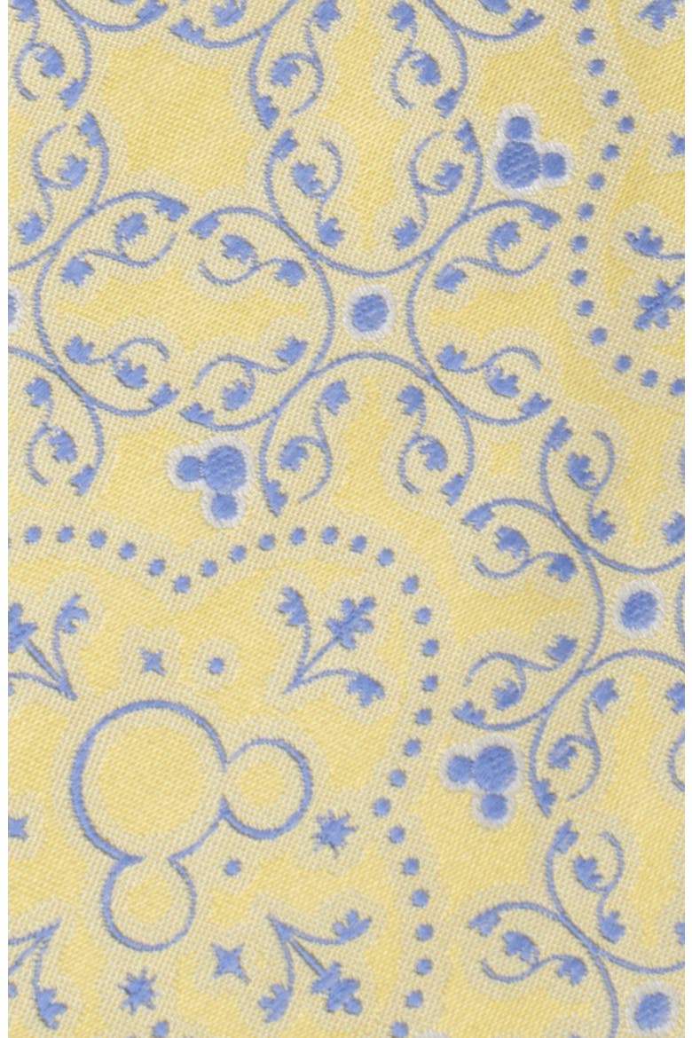 x Disney Mickey Floral Silk Tie, Alternate, color, YELLOW