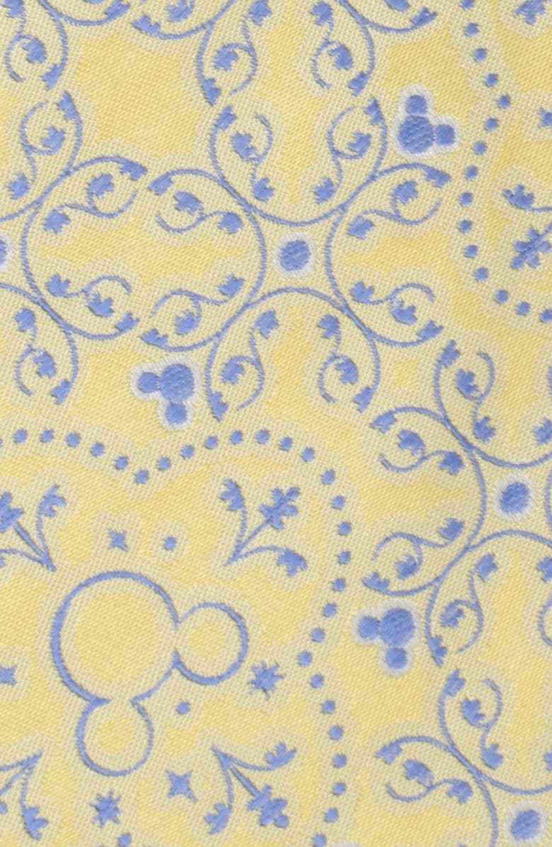 Cufflinks, Inc. x Disney Mickey Floral Silk Tie, Alternate, color, Yellow