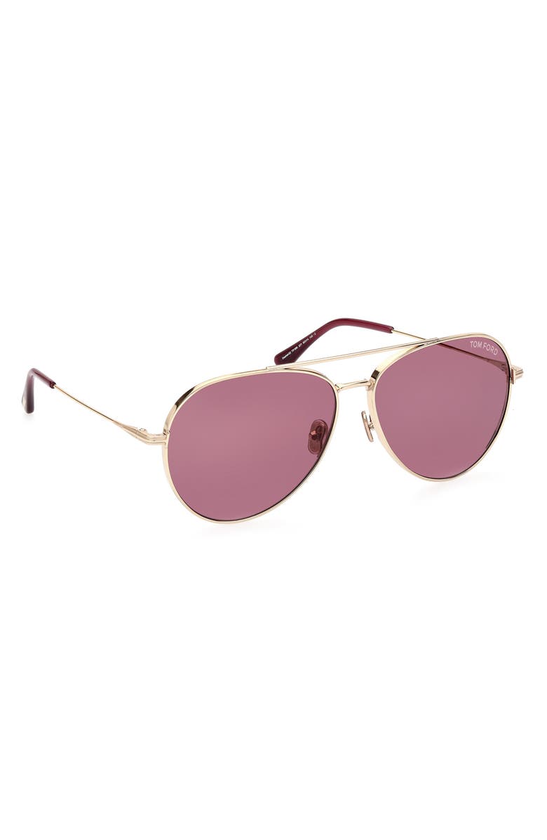TOM FORD Dashel 62mm Oversize Aviator Sunglasses, Alternate, color, 