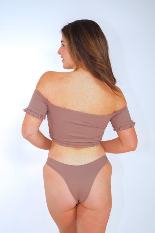 Shop Mary Mercedes Amelia Bikini Bottom In Taupe