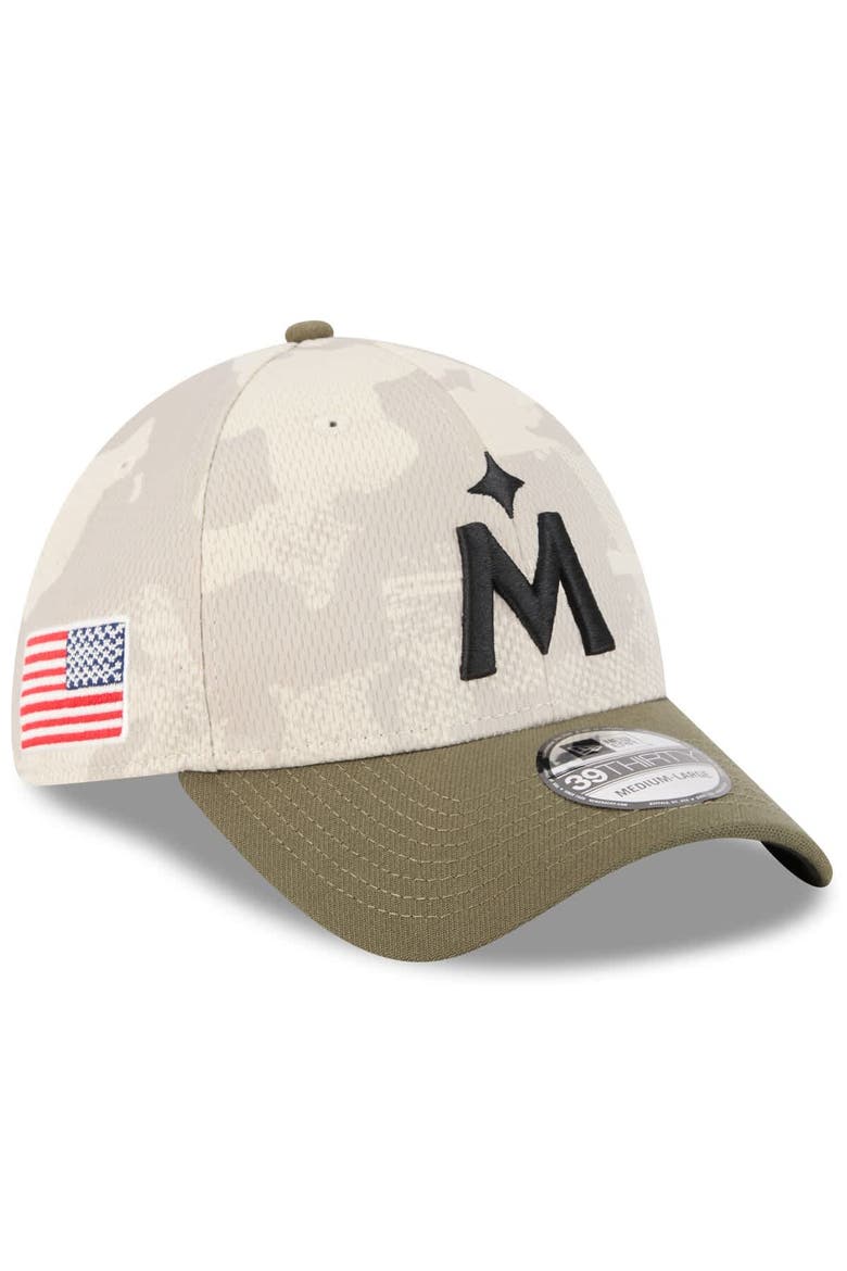 Men's New Era Light Beige/Olive Minnesota Twins 2025 Armed Forces Day 39THIRTY Flex Hat, Main, color, Light Beige