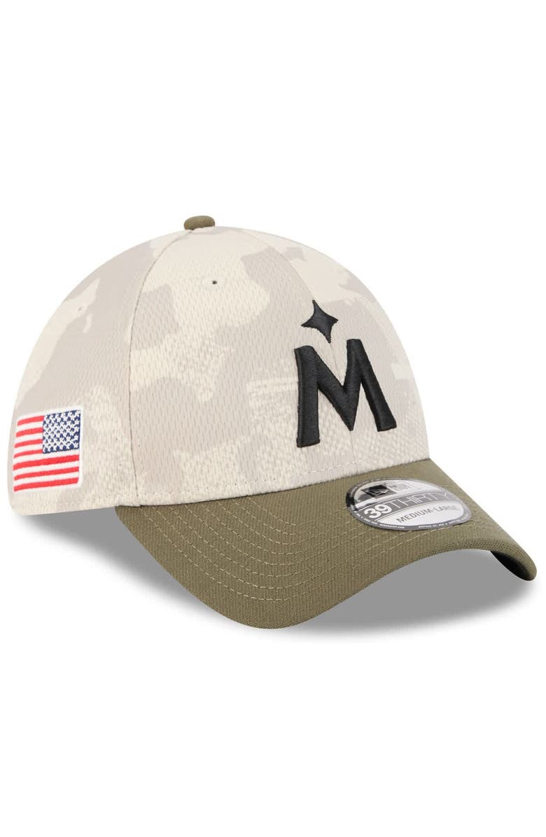 New Era Men's New Era Light Beige/Olive Minnesota Twins 2025 Armed Forces Day 39THIRTY Flex Hat, Main, color, Light Beige