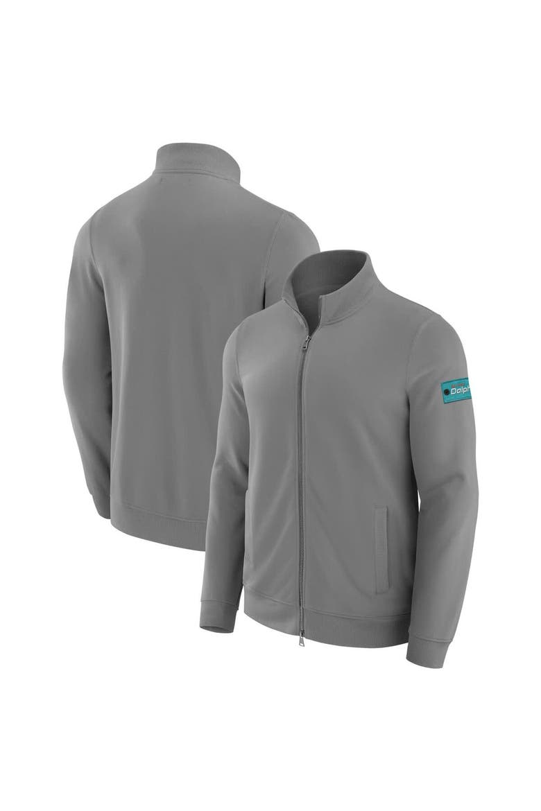 Men's J. Palmer Graphite Miami Dolphins QB1 Full-Zip Sweatshirt, Main, color, Graphite