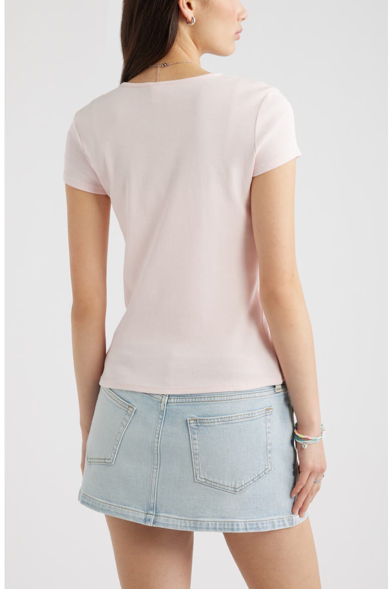 Short Sleeve Rib Knit Cardigan, Alternate, color, PINK BALM