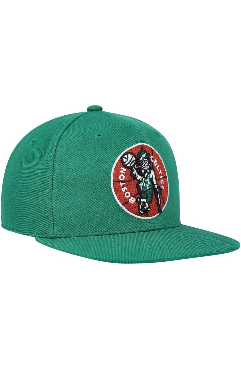 Mitchell & Ness Men's Mitchell & Ness Kelly Green Boston Celtics Hardwood Classics MVP Team Ground 2.0 Fitted Hat, Alternate, color, 