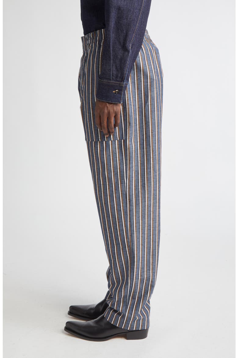 Cotton Blend Wide Leg Pants, Alternate, color, BLUE/ KHAKI/ BLACK